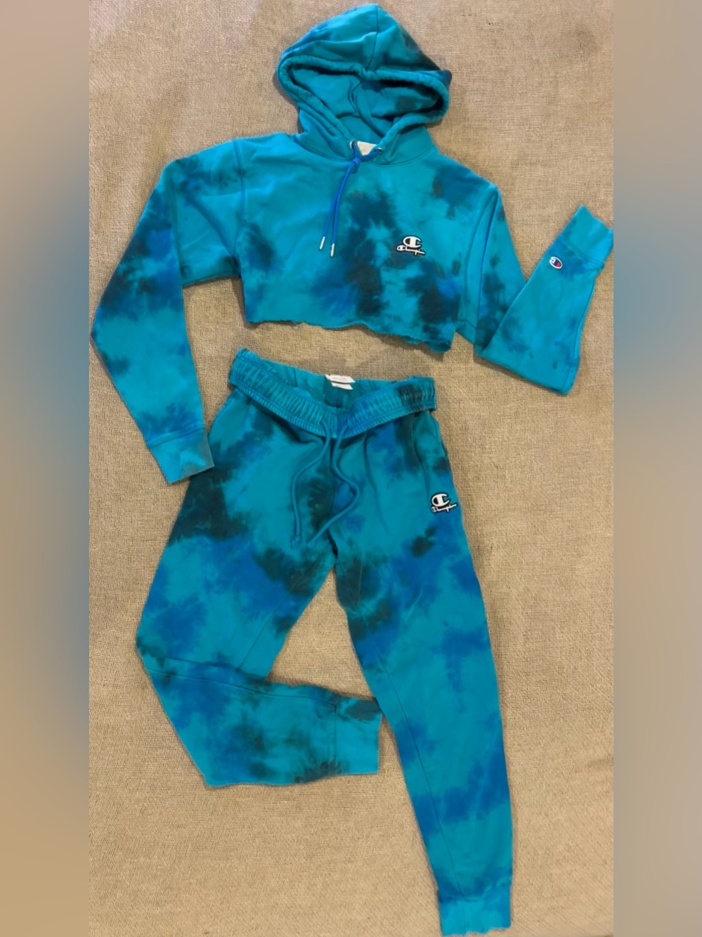 Champion Teal Tie-Dye Women's Joggers - Two-Piece Set